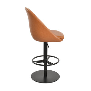 Soho Concept Avanos Adjustable Piston Stool With Full Footrest - Polished & Brushed Stainless Steel Options! Black  Soho-concept-dining-chair-10555