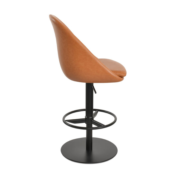 Soho Concept Avanos Adjustable Piston Stool With Full Footrest - Polished & Brushed Stainless Steel Options! Black  Soho-concept-dining-chair-10555