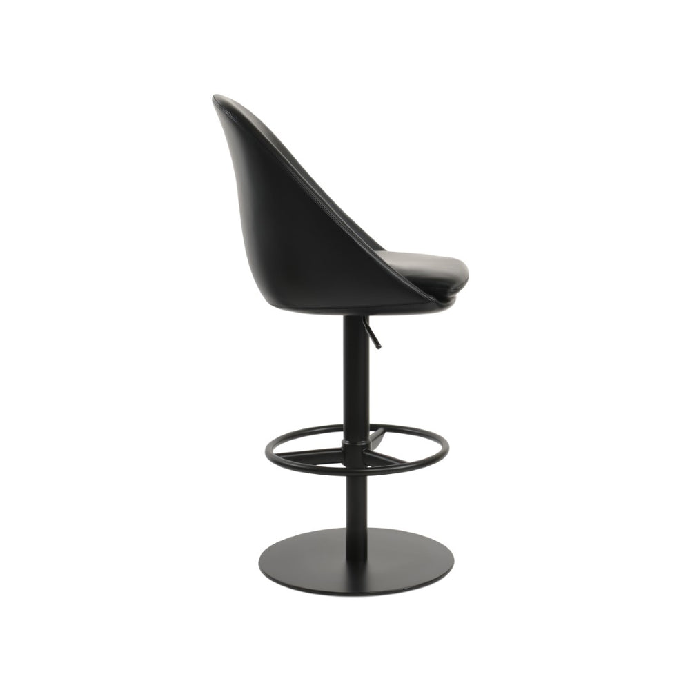 Soho Concept Avanos Adjustable Piston Stool With Full Footrest - Polished & Brushed Stainless Steel Options! Black  Soho-concept-dining-chair-10554