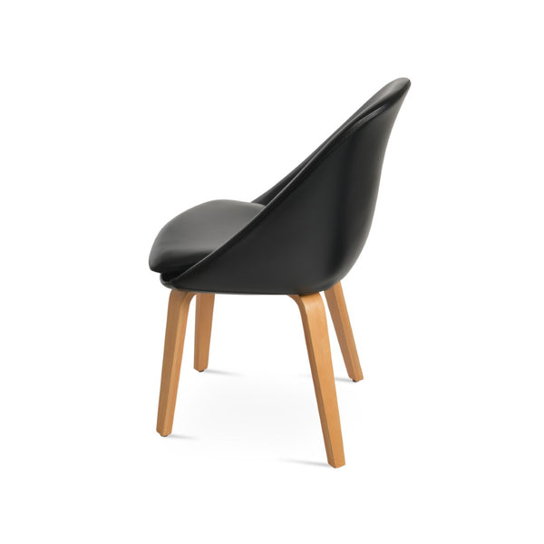 Soho Concept Avanos Plywood Dining Chair - Durable Leatherette, Contemporary Design, 2-year Guarantee, 300 Lbs Capacity Natural,Black  Soho-concept-dining-chair-00924
