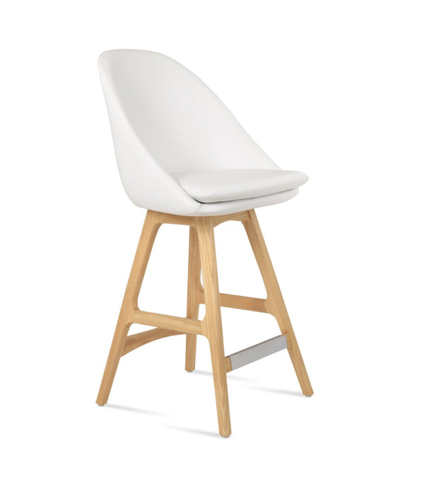 Soho Concept Avanos Pr-wood Leatherette Counter Barstools – Durable Comfort With Elegant Wood Finishes, 2-year Warranty White  Soho-concept-dining-chair-07454