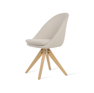 Soho Concept Avanos Pyramid Wood Swivel Dining Chair - Elegant Upholstered Options With 10-year Guarantee, 350 Lbs Capacity Natural,Ash,White  Soho-concept-dining-chair-00955
