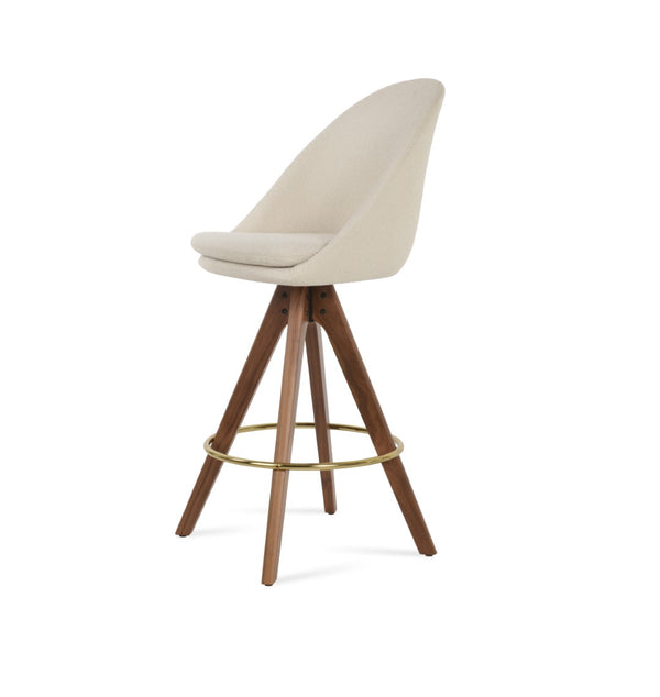 Soho Concept Avanos Swivel Barstools & Counterstools - Premium Upholstery, Solid Wood, 10-year Guarantee, Stylish Comfort Walnut,White  Soho-concept-dining-chair-10558