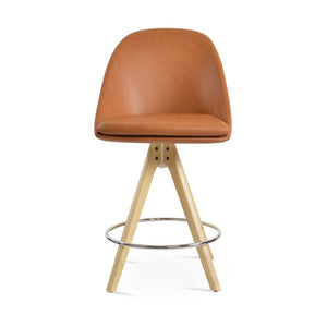 Soho Concept Avanos Pyramid Swivel Barstools & Counterstools - Elegant Leatherette With Solid Wood Base Options! Natural,Ash  Soho-concept-dining-chair-10559