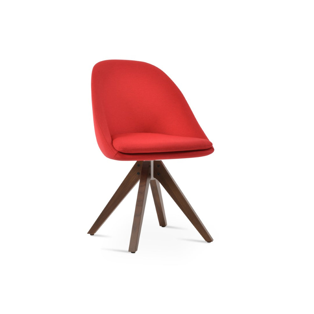 Soho Concept Avanos Pyramid Wood Swivel Dining Chair - Elegant Upholstered Options With 10-year Guarantee, 350 Lbs Capacity Natural,Black  Soho-concept-dining-chair-00947