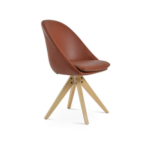 Soho Concept Avanos Pyramid Wood Swivel Dining Chair - Durable Leatherette Seating With 2-year Warranty & Style Natural  Soho-concept-dining-chair-00948