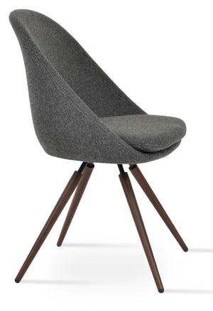Soho Concept Avanos Star Dining Chair In Camira Blazer Wool - 10-year Guarantee, Stylish Chrome Base & Durable Design Dark Grey  Soho-concept-dining-chair-01016