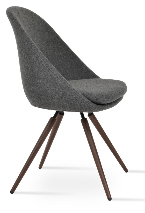 Soho Concept Avanos Star Dining Chair In Camira Blazer Wool - 10-year Guarantee, Stylish Chrome Base & Durable Design Dark Grey  Soho-concept-dining-chair-01016