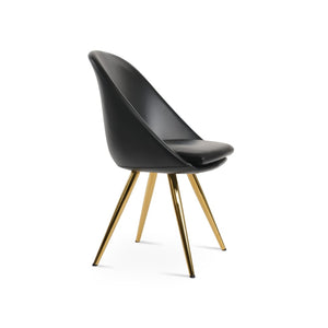 Soho Concept Avanos Star Dining Chair - Modern Elegance With Soft Leatherette, 2-year Guarantee & Stylish Base Gold,Black  Soho-concept-dining-chair-01003