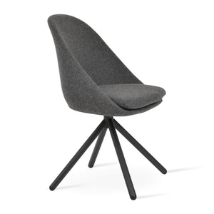Soho Concept Avanos Stick Swivel Chair - Stylish Camira Blazer Wool, Durable Design, 10-year Guarantee, Brass Finish Black,Dark Grey Steel Tube Soho-concept-dining-chair-01042