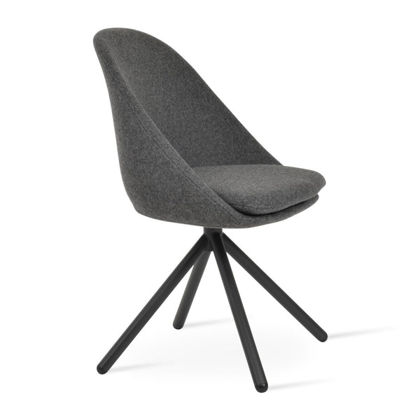 Soho Concept Avanos Stick Swivel Chair - Stylish Camira Blazer Wool, Durable Design, 10-year Guarantee, Brass Finish Black,Dark Grey Steel Tube Soho-concept-dining-chair-01042