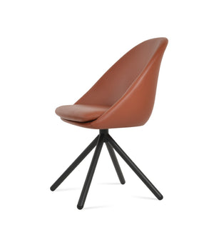 Soho Concept Avanos Stick Swivel Chair - Stylish Leatherette Dining Seat With Steel Base, 2-year Guarantee, 300 Lbs Black Steel Tube Soho-concept-dining-chair-01032