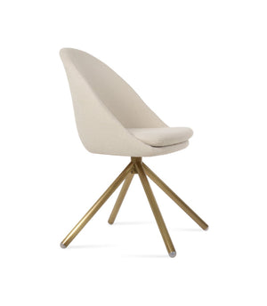 Soho Concept Avanos Stick Swivel Chair - Stylish Dining With Metal Bases, Durable Fabrics & 10-year Guarantee Options Brass,White Steel Tube Soho-concept-dining-chair-01035