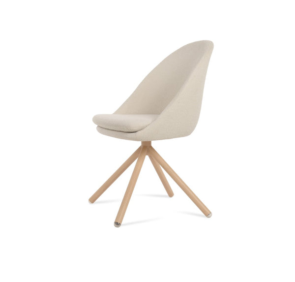 Soho Concept Avanos Stick Swivel Chair - Stylish Dining With Metal Bases, Durable Fabrics & 10-year Guarantee Options Natural,White Steel Tube Soho-concept-dining-chair-01040