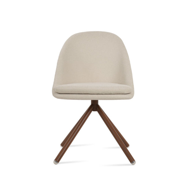 Soho Concept Avanos Stick Swivel Chair - Stylish Dining With Metal Bases, Durable Fabrics & 10-year Guarantee Options Walnut,White Steel Tube Soho-concept-dining-chair-01044