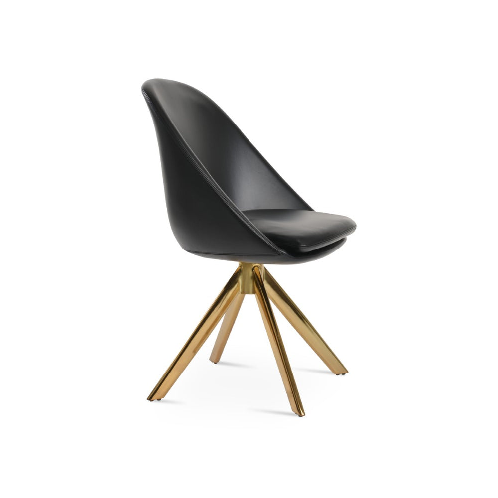 Soho Concept Avanos Sword Dining Swivel Chair - Stylish Leatherette Comfort With Memory Feature & 2-year Guarantee Natural,Black  Soho-concept-dining-chair-01048