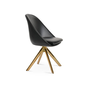 Soho Concept Avanos Sword Dining Swivel Chair - Stylish Leatherette Comfort With Memory Feature & 2-year Guarantee Gold,Black  Soho-concept-dining-chair-01047