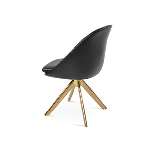 Soho Concept Avanos Sword Dining Swivel Chair - Stylish Leatherette Comfort With Memory Feature & 2-year Guarantee Gold,Black  Soho-concept-dining-chair-01047