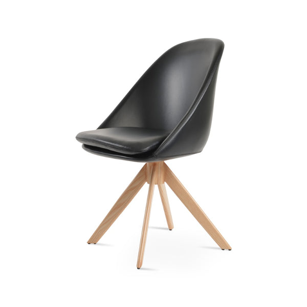 Soho Concept Avanos Sword Dining Swivel Chair - Stylish Leatherette Comfort With Memory Feature & 2-year Guarantee Natural,Black  Soho-concept-dining-chair-01048