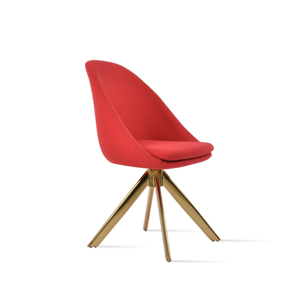 Soho Concept Avanos Sword Dining Swivel Chair - Stylish & Durable Steel Base, Elegant Camira Fabrics, 10-year Guarantee Gold,Red  Soho-concept-dining-chair-01050