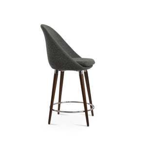 Soho Concept Avanos Wood Barstools With Premium Wool Fabric - 10-year Guarantee, Stylish Walnut Finish & Comfort Walnut,Dark Grey  Soho-concept-dining-chair-10576