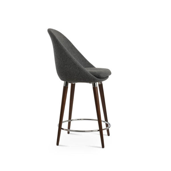 Soho Concept Avanos Wood Barstools With Premium Wool Fabric - 10-year Guarantee, Stylish Walnut Finish & Comfort Walnut,Dark Grey  Soho-concept-dining-chair-10576