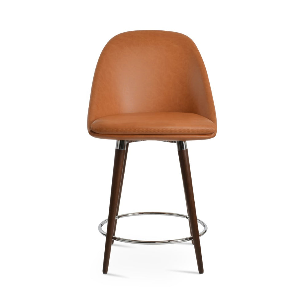 Soho Concept Avanos Wood Barstools & Counterstools - Elegant Leatherette Seating, 2-year Guarantee, 350 Lbs Capacity Walnut  Soho-concept-dining-chair-10575