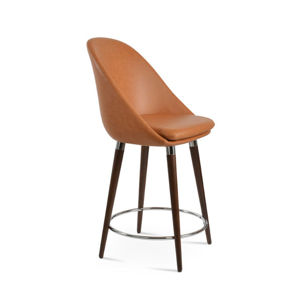 Soho Concept Avanos Wood Barstools & Counterstools - Elegant Leatherette Seating, 2-year Guarantee, 350 Lbs Capacity Walnut  Soho-concept-dining-chair-07459