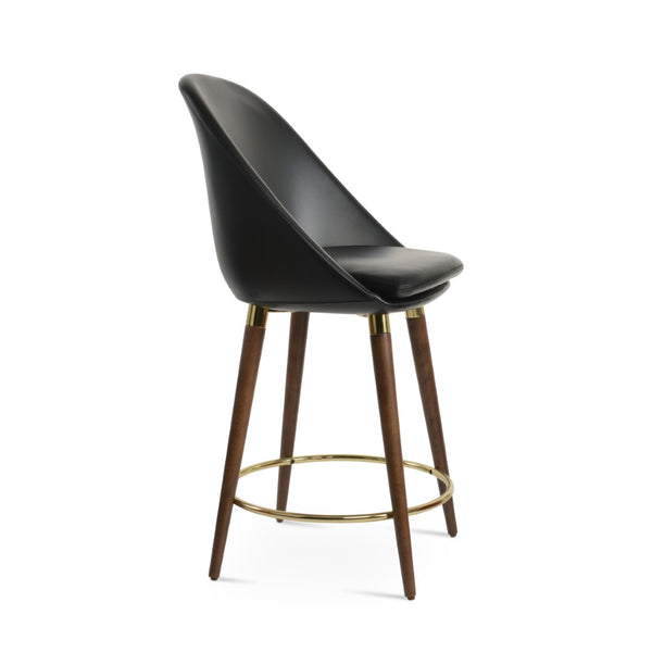 Soho Concept Avanos Wood Barstools & Counterstools - Stylish Leatherette Finish, Durable Walnut, 2-year Guarantee! Walnut,Black  Soho-concept-dining-chair-10573
