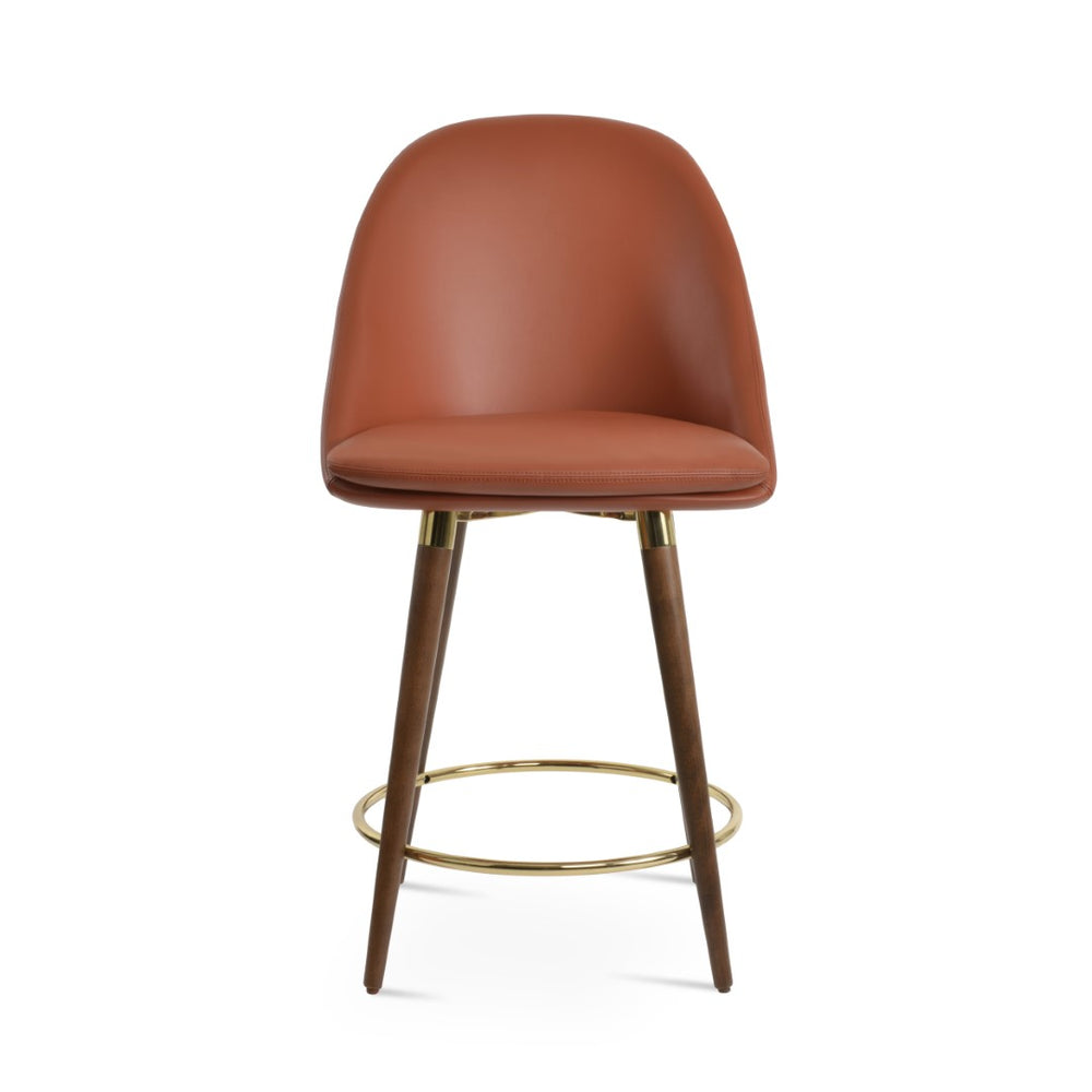 Soho Concept Avanos Wood Lounge Barstools & Counterstools - Stylish Leatherette, Soft Walnut Finish, 2-year Guarantee Walnut  Soho-concept-dining-chair-10574