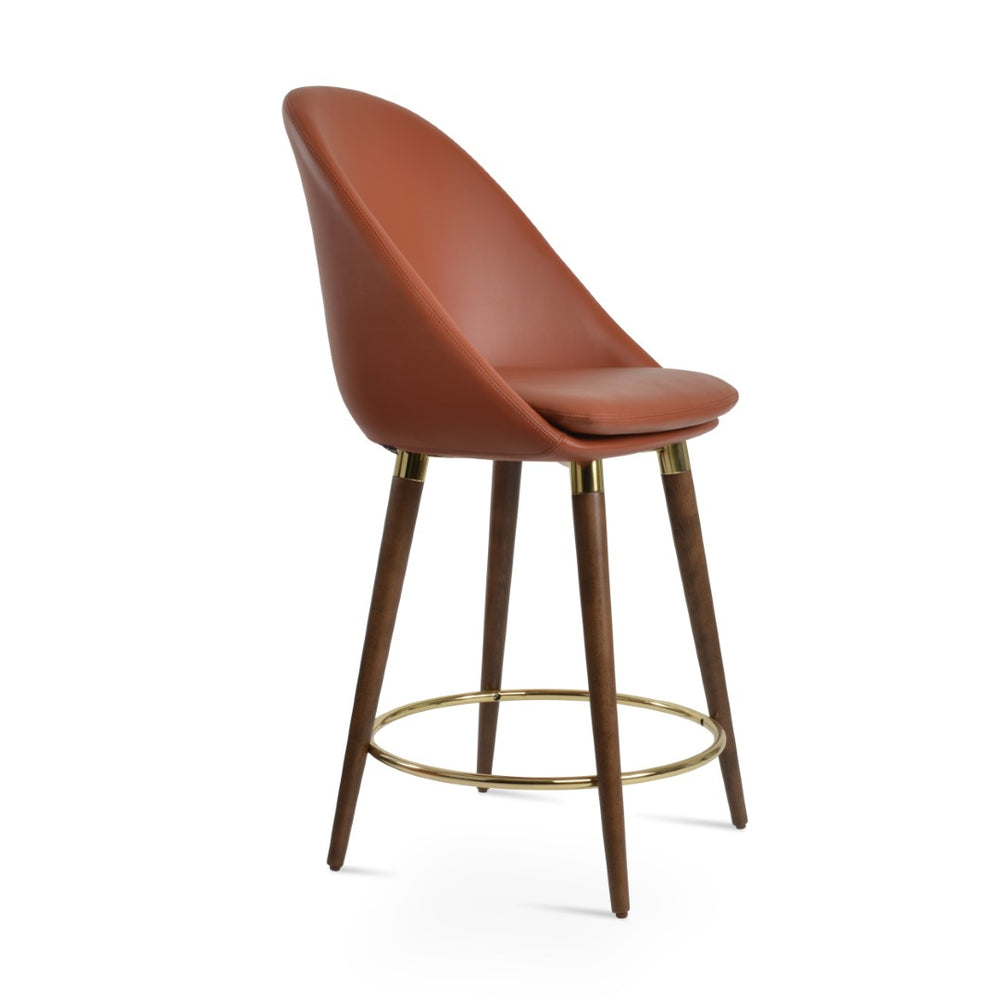 Soho Concept Avanos Wood Dining Chair - Stylish Leatherette Upholstery, 2-year Guarantee & Solid Walnut Finish Walnut  Soho-concept-dining-chair-07458