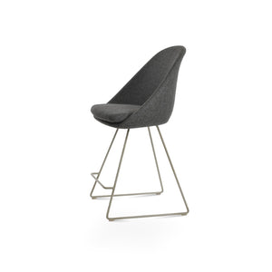 Soho Concept Avanos Wire Stool - Stylish Bar & Counter Seating In Durable Boucle Wool Fabric With 10-year Warranty Dark Grey  Soho-concept-dining-chair-10490