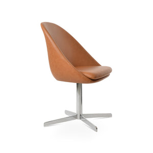 Soho Concept Avanos 4 Star Chair - Stylish Leatherette Dining Chair With Gold Finish, 2-year Guarantee, Durable Design Chrome  Soho-concept-dining-chair-00850