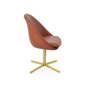 Soho Concept Avanos 4 Star Chair - Stylish Leatherette Dining Chair With Gold Finish, 2-year Guarantee, Durable Design Gold  Soho-concept-dining-chair-00852