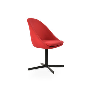 Soho Concept Avanos 4 Star Lounge Swivel Dining Chair - Elegant Upholstery Options, 350 Lbs Capacity, 10-year Guarantee Black,Red  Soho-concept-dining-chair-00841