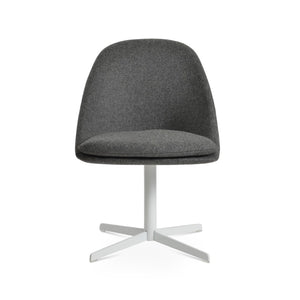 Soho Concept Avanos 4 Star Lounge Swivel Dining Chair - Stylish Wool Upholstery, 10-year Guarantee, Modern Design White,Dark Grey  Soho-concept-dining-chair-00842