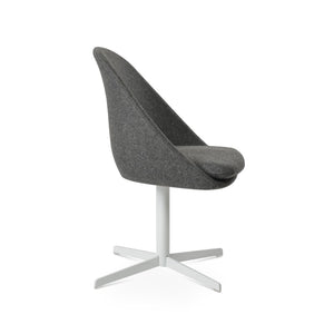 Soho Concept Avanos 4 Star Lounge Swivel Dining Chair - Stylish Wool Upholstery, 10-year Guarantee, Modern Design White,Dark Grey  Soho-concept-dining-chair-00842