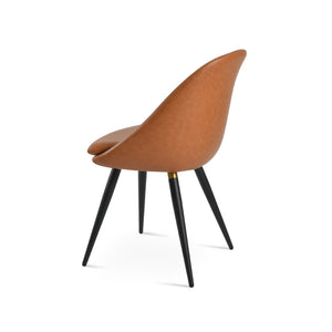 Soho Concept Avanos Ana Chair - Stylish Leatherette Dining Chair With Chrome Footrest And 2-year Guarantee, Black Black,Brass  Soho-concept-dining-chair-00863