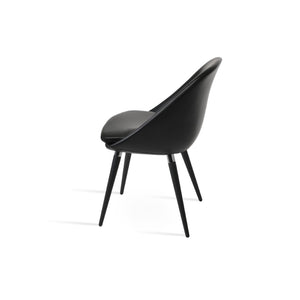 Soho Concept Avanos Ana Chair - Stylish Leatherette Dining Chair With Chrome Footrest And 2-year Guarantee, Black Black,Chrome  Soho-concept-dining-chair-00860