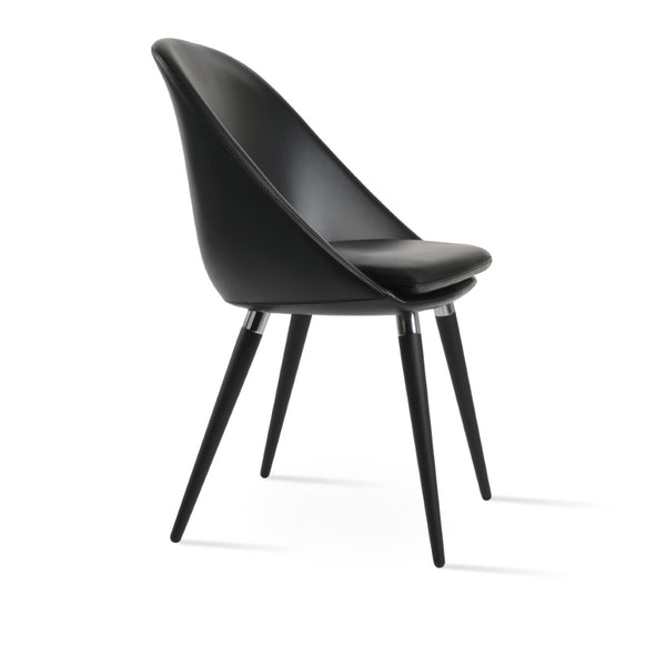 Soho Concept Avanos Ana Chair - Stylish Leatherette Dining Chair With Chrome Footrest And 2-year Guarantee, Black Black,Chrome  Soho-concept-dining-chair-00860