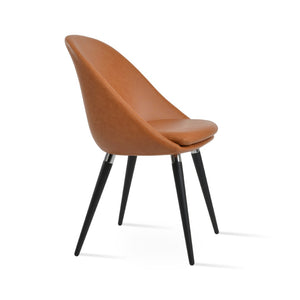 Soho Concept Avanos Ana Chair - Stylish Leatherette Dining Chair With Chrome Footrest And 2-year Guarantee, Black Black,Chrome  Soho-concept-dining-chair-00859