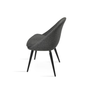 Soho Concept Avanos Ana Chair - Stylish Dining Chair In Camira Blazer Wool, 10-year Guarantee, Chrome Base Black,Chrome,Dark Grey  Soho-concept-dining-chair-00858