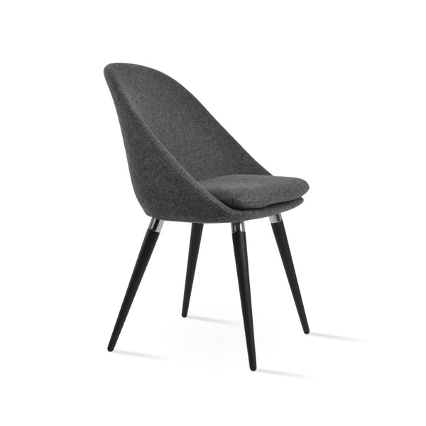 Soho Concept Avanos Ana Chair - Stylish Dining Chair In Camira Blazer Wool, 10-year Guarantee, Chrome Base Black,Chrome,Dark Grey  Soho-concept-dining-chair-00858