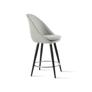 Soho Concept Avanos Ana Stools - Stylish Bar & Counter Height Seating With Camira Wool Fabric, 10-year Guarantee Black,Chrome,Silver  Soho-concept-dining-chair-10496