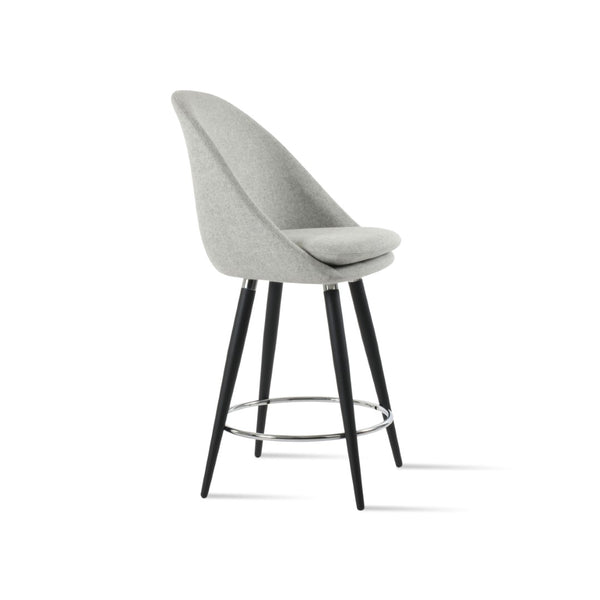 Soho Concept Avanos Ana Stools - Stylish Bar & Counter Height Seating With Camira Wool Fabric, 10-year Guarantee Black,Chrome,Silver  Soho-concept-dining-chair-10496