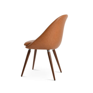 Soho Concept Avanos Ana Chair - Stylish Leatherette Dining Chair With Chrome Footrest And 2-year Guarantee, Black Walnut,Chrome  Soho-concept-dining-chair-00866