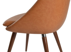 Soho Concept Avanos Ana Chair - Stylish Leatherette Dining Chair With Chrome Footrest And 2-year Guarantee, Black Walnut,Chrome  Soho-concept-dining-chair-00866