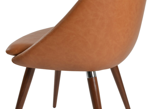Soho Concept Avanos Ana Chair - Stylish Leatherette Dining Chair With Chrome Footrest And 2-year Guarantee, Black Walnut,Chrome  Soho-concept-dining-chair-00866