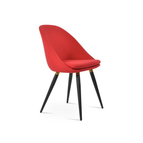 Soho Concept Avanos Ana Chair - Stylish Dining Seat With Metal And Walnut Legs, 10-year Fabric Guarantee, 400 Lbs Capacity Black,Brass,Red  Soho-concept-dining-chair-00853