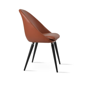 Soho Concept Avanos Ana Chair - Stylish Leatherette Dining Chair With Chrome Footrest And 2-year Guarantee, Black Black,Chrome  Soho-concept-dining-chair-00854